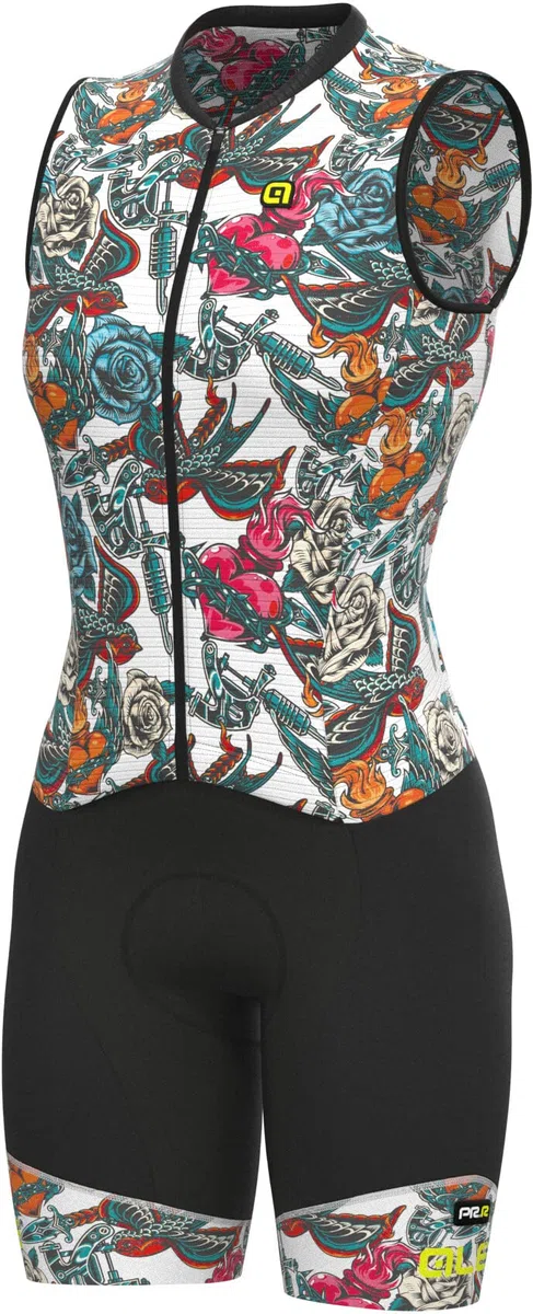ALE' Body ciclismo donna PR-R TATTOO bianco - M