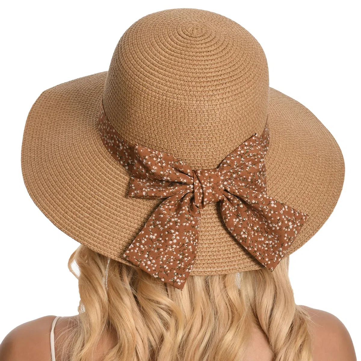 Gajaous Cappelli di Paglia da Spiaggia per Donne, Cappello Estivo da Spiaggia UV, Cappello di Paglia Pieghevole con Ampia Tesa per Ragazze