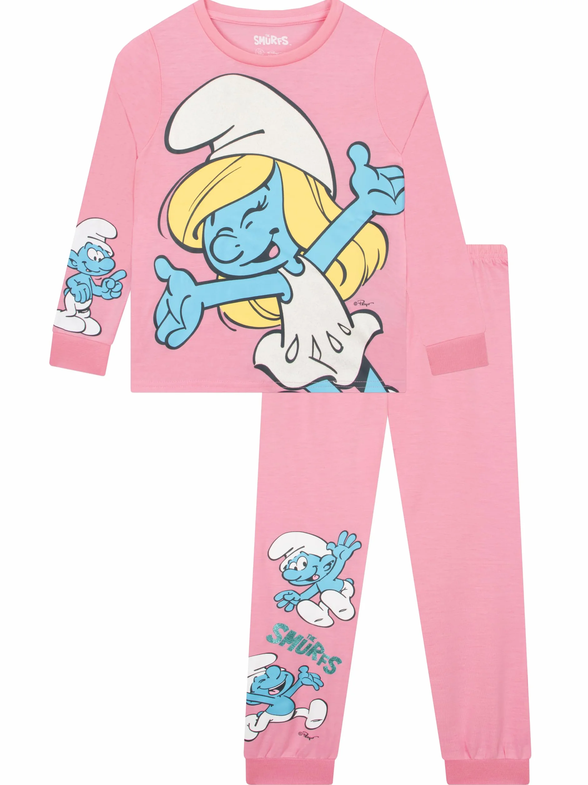 The Smurfs Pigiama Bambina, Pigiami Ragazza Manica Lunga Puffetta, Set Pigiama Bambino Puffetta