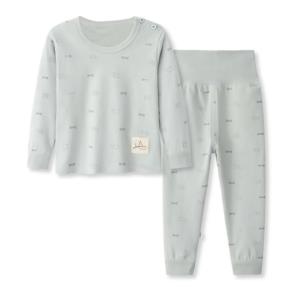 100% Cotone delle Ragazze dei Neonati Pajamas Set Manica Lunga Sleepwear (6M-5Anni) (Tag65 (3-4 Anni), Reticolo 9(Vita Alta))