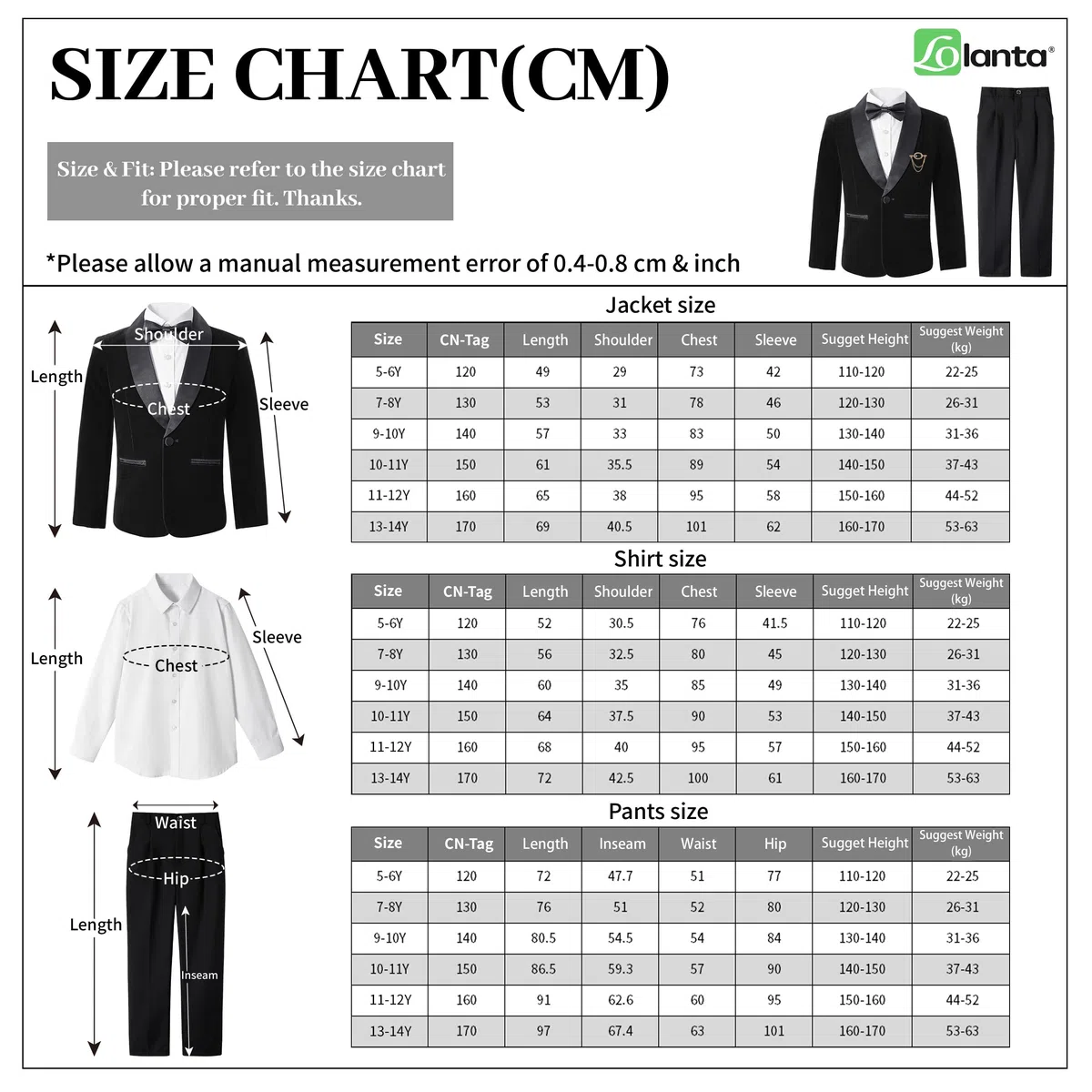 LOLANTA Abito di Velluto per Bambino, Set Formale in 4 Pezzi per Cerimonie, Matrimoni e Balli di Fine Anno con Blazer, Pantaloni, Camicia e Papillon