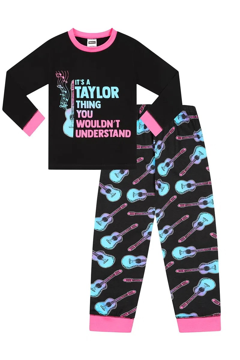 thepyjamafactory It's a Taylor Thing, You Wouldn't Understand Nero Blu Ragazze Lungo Cotone Pigiama Pjs per Bambini