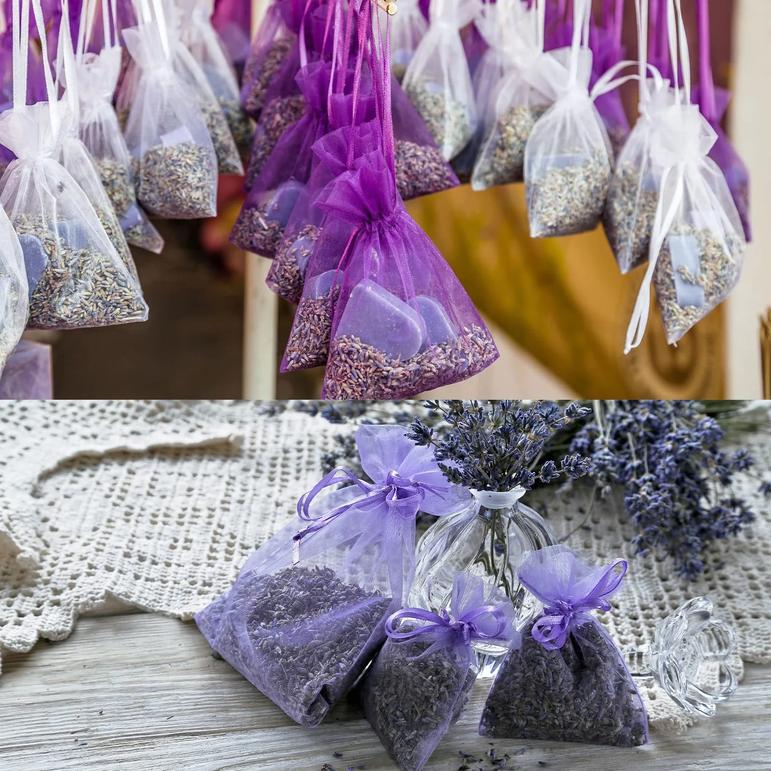 QUARKZMAN 100Pz Sacchetti Organza 5x7cm con Cordoncino, Buste Regalo Trasparente, Sacchettini Bomboniere Sacchetti per Gioielli per Regali, Matrimoni, Feste, Natale, Giallo