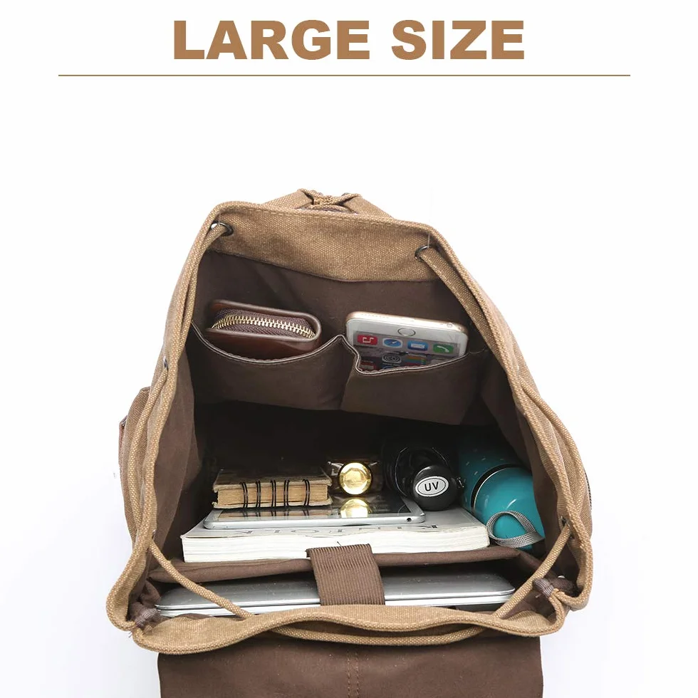 Vintage Zaino Canvas Casual, Verde