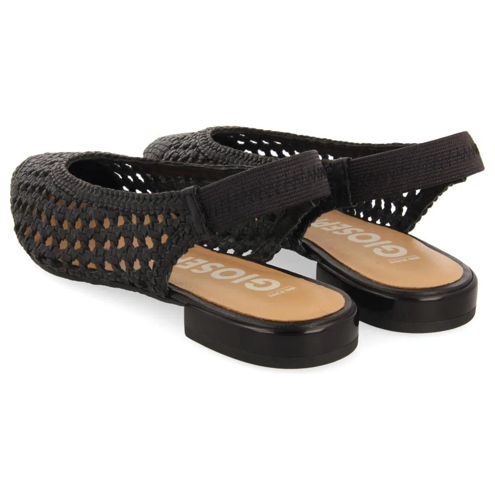 GIOSEPPO Ballerine Intrecciate in Pelle in Color Nero da Donna GUATAVITA