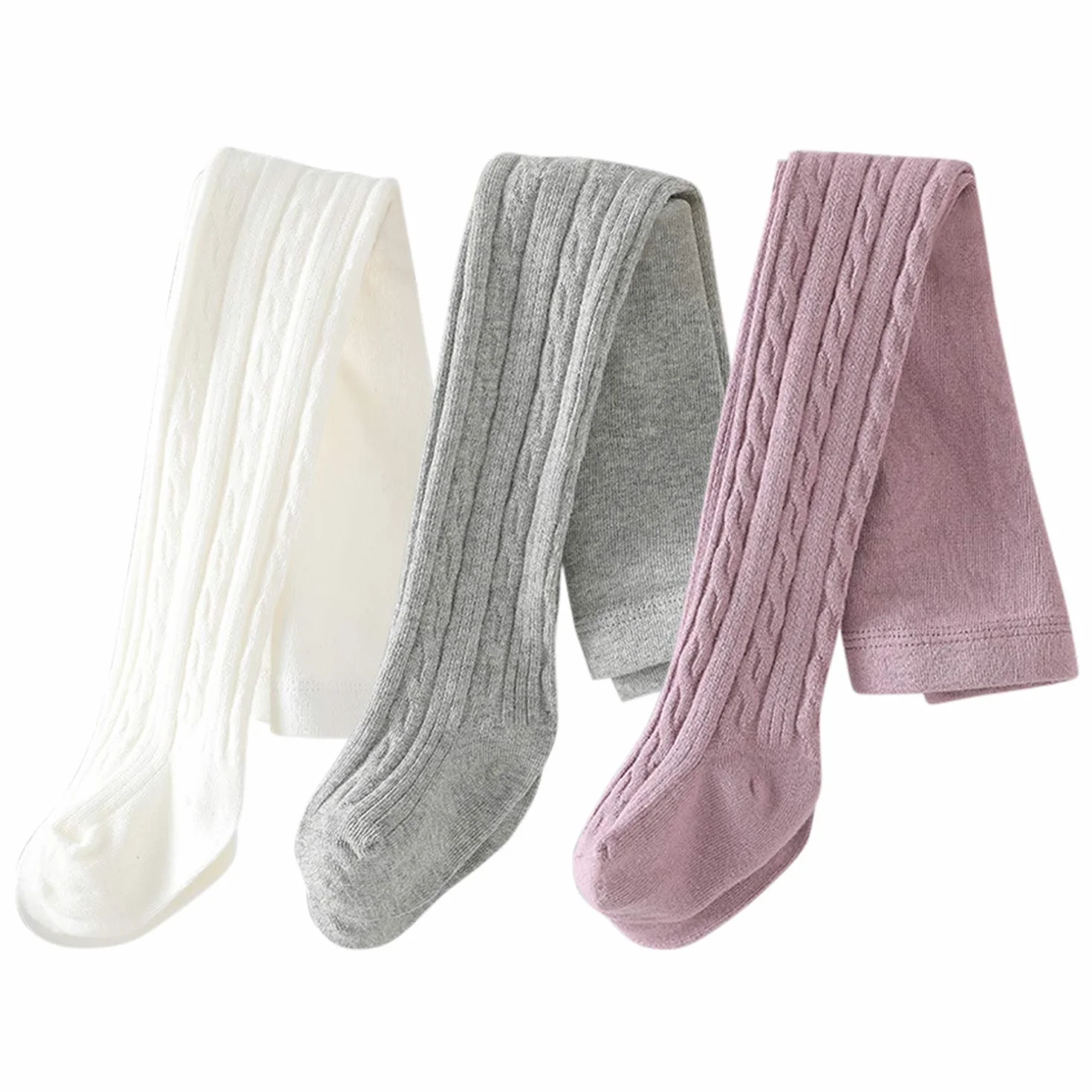 Confezione da 3 collant in cotone ricco per bambine da 0 a 6 anni