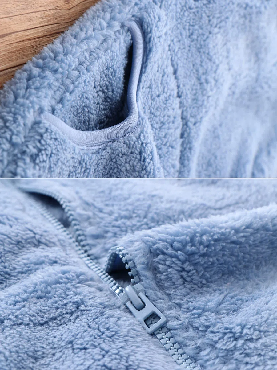 Bambino Bambini Gilet in Pile Corallo Collo in Piedi Genitore-Bambino Giacca con Cerniera Senza Maniche Capispalla Autunno Inverno Ragazzo Ragazza Caldo Cappotto