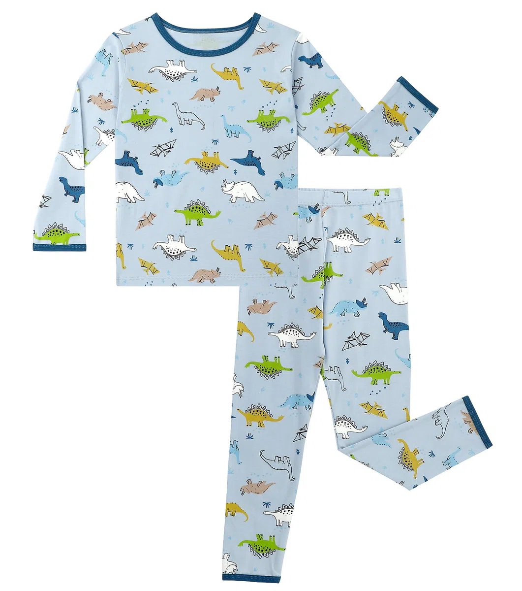 LACOFIA Pigiama Bambini Cotone 2 Pezzi Comodi Pigiami Set Abbigliamento da Notte a Maniche Lunghe Bimbi 2-11 Anni