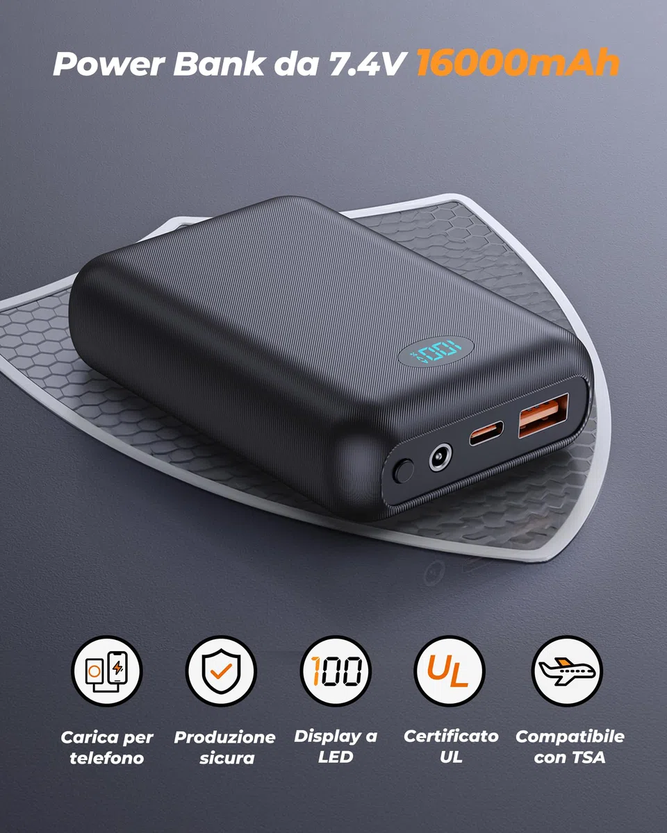 Gilet riscaldabile, da donna, con power bank, 16000 mAh, 7,4 V, 9 zone di riscaldamento, interruttore intelligente 4 in 1, con design di illuminazione, gilet riscaldato, per lavoro all'aperto,