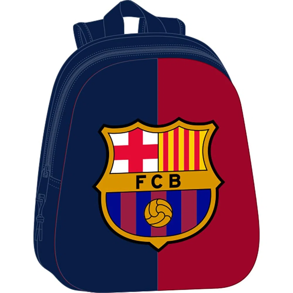 Safta F.C. Barcellona 3D – Zaino scolastico, con design 3D, adattabile al carrello, ideale per bambini di diverse età, comodo e versatile, qualità e resistenza, 27 x 10 x 33 cm, blu/granata, M, Casual