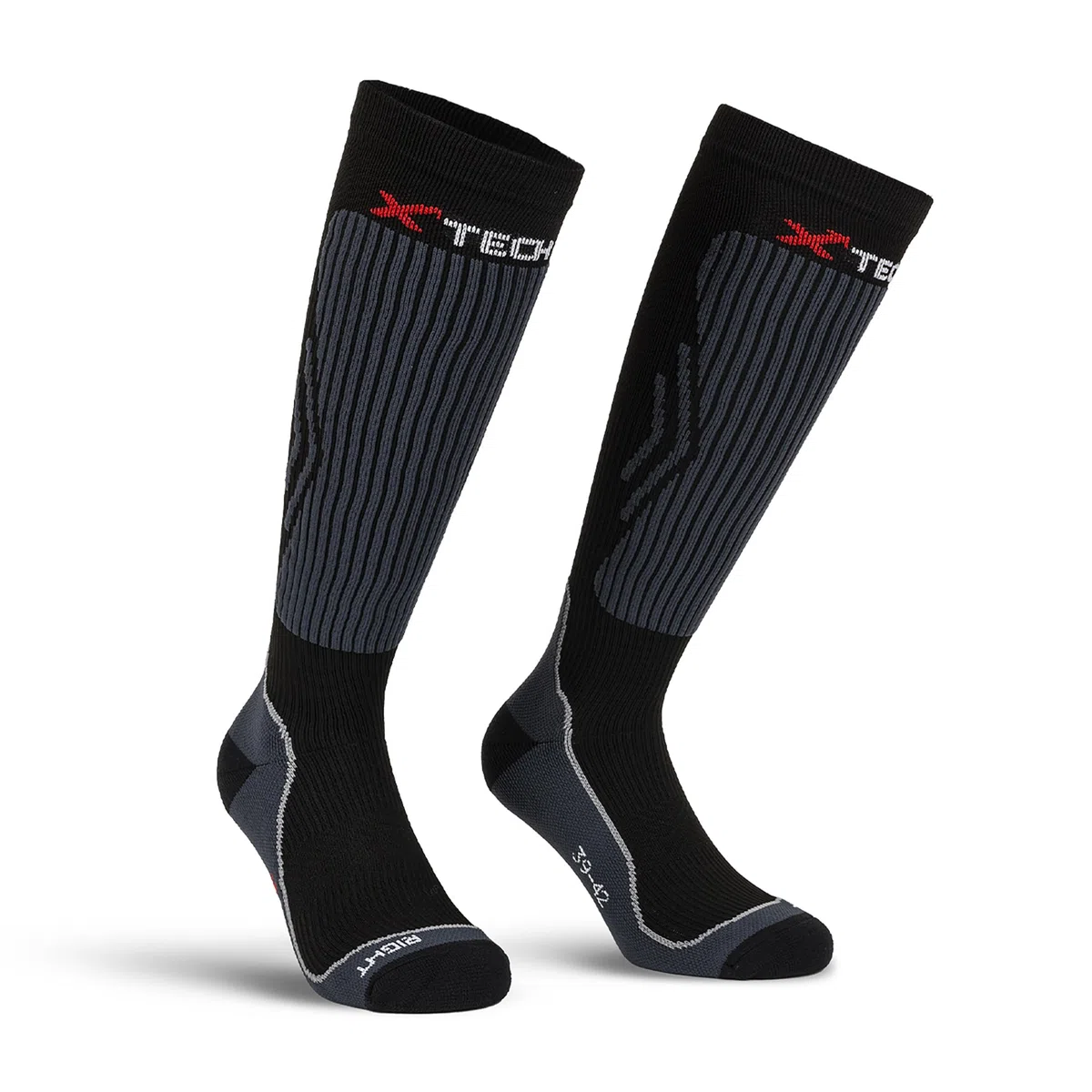 Calza Compression 03, 1 Paio, Calza Tecnica 4 Stagioni, Compressione Graduata, Cuscinetti Protettivi, Adatta a Escursioni e Sci