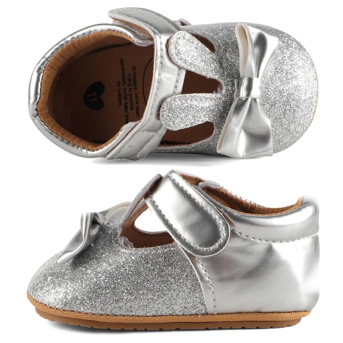 LACOFIA Scarpe Primi Passi Bambina Scarpe Battesimo Neonata Antiscivolo Scarpe T-Strap Eleganti Cerimonia 3-18 Mesi