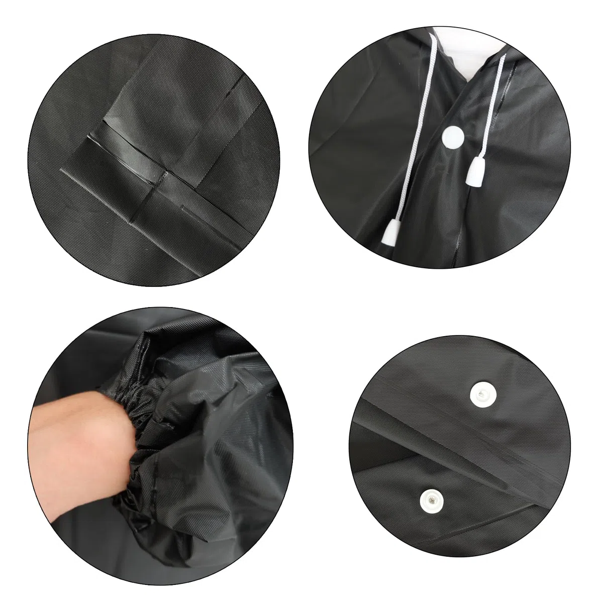 2 Pezzi Mantella Antipioggia, Portatile Poncho Antipioggia, Riutilizzabile Poncho Pioggia, per Escursionismo, Campeggio, Ciclismo, Pesca (Nero)