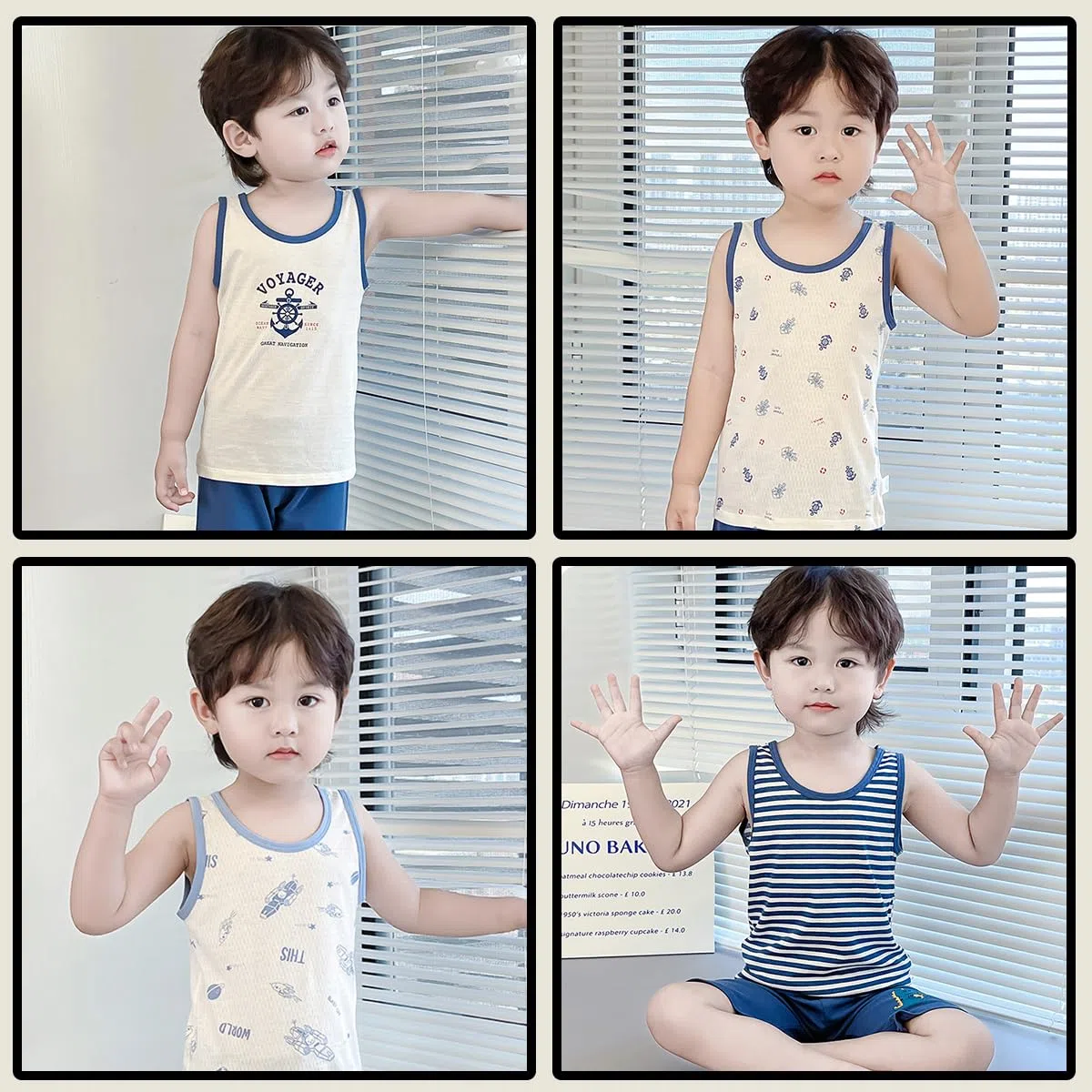 2-10 Anni Ragazzi Gilet 4 Pacchetto Bambini Top Camicia di Cotone Senza Maniche Morbido Traspirante Bambino Bambini Camicie Intime