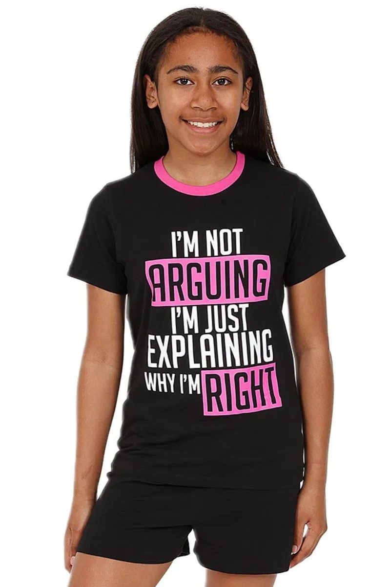 thepyjamafactory I'm Not Arguing I'm Just Explaining Why I'm Right Ragazze Corta Cotone Pigiama Pjs per Bambini