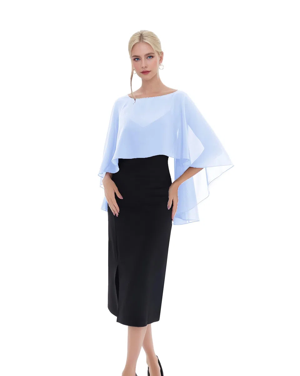 Generisch Sciarpa da donna oversize, in chiffon, da donna, elegante, in chiffon, leggera, morbida, da donna, per abito da sera