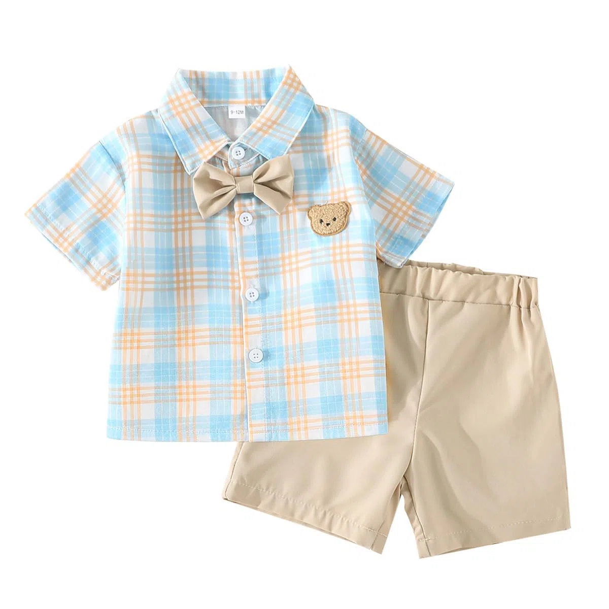 Abbigliamento Estivo per Neonati e Bambini Composto da Maglietta a Maniche Corte Orsetto Polo e Pantaloncini