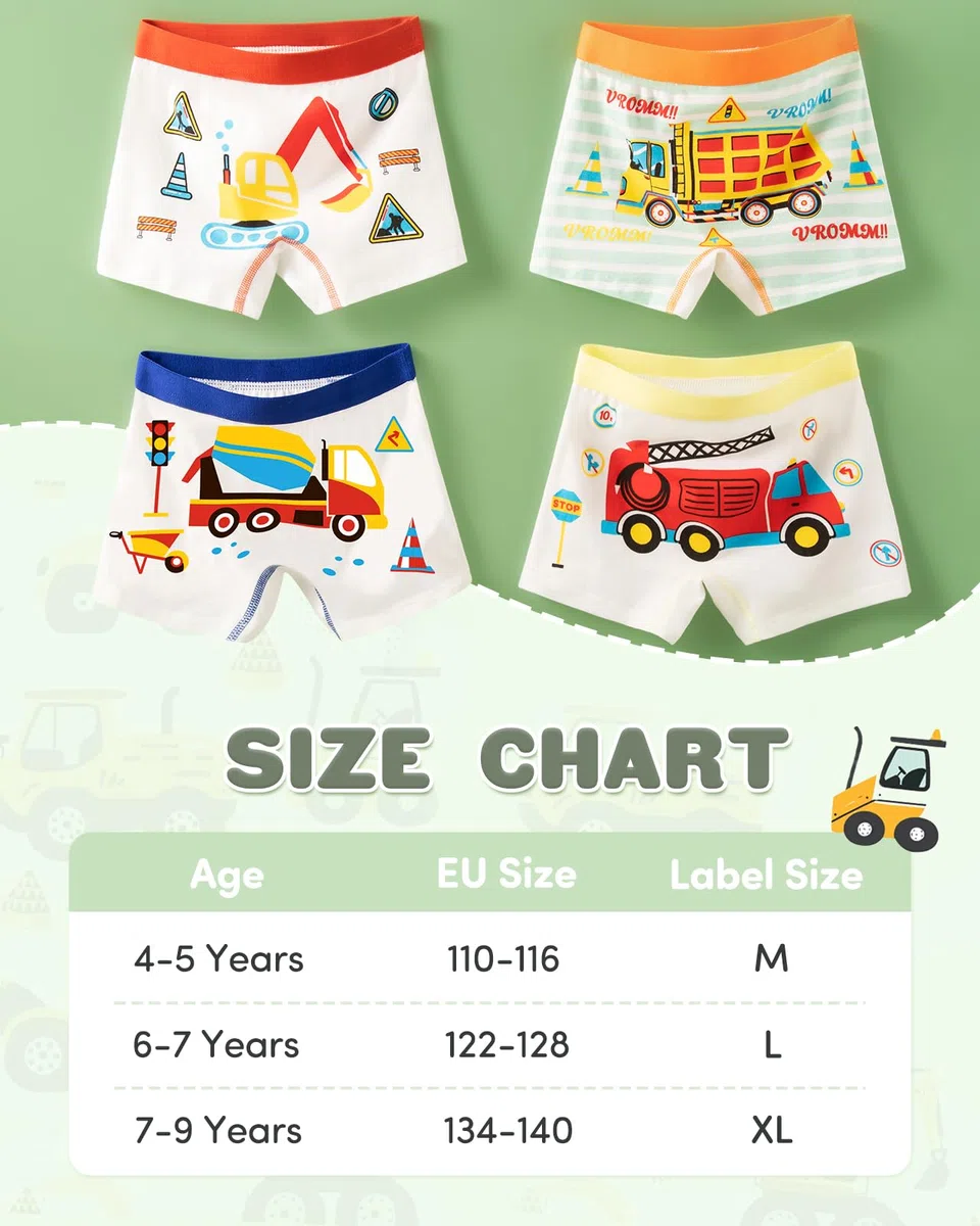 Adorel Mutandine Boxer Intimo Cotone Bambino Confezione da 8