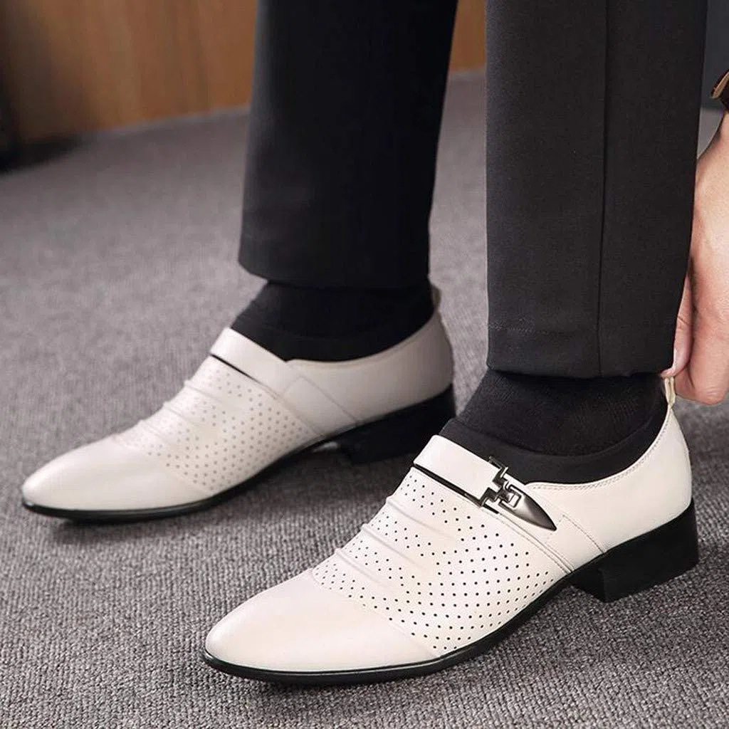 Scarpe da uomo business eleganti in pelle Oxford scarpe da sposa con lacci, leggere, larghe, classiche