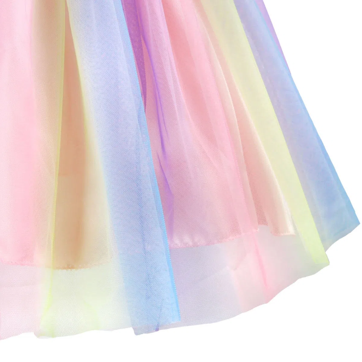 M Muncaso Abito da principessa per bambine con paillettes, tulle, arcobaleno, abito formale per feste di compleanno, matrimoni, damigelle d'onore, abito da sera per bambini piccoli