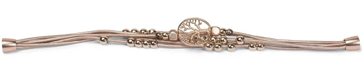 styleBREAKER braccialetto con raffinati fili metallici, con charm albero della vita e pietre, chiusura magnetica, bracciale, gioiello, da donna 05040135