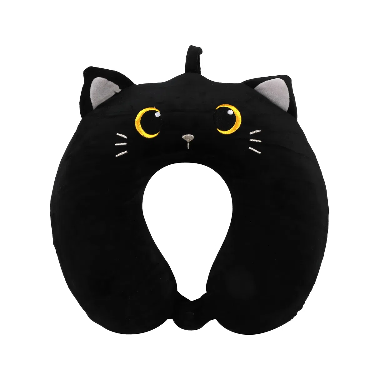 I-TOTAL® - Cuscino da Viaggio per il Collo Morbido Supporto Cervicale Divertente (BLACK CAT)