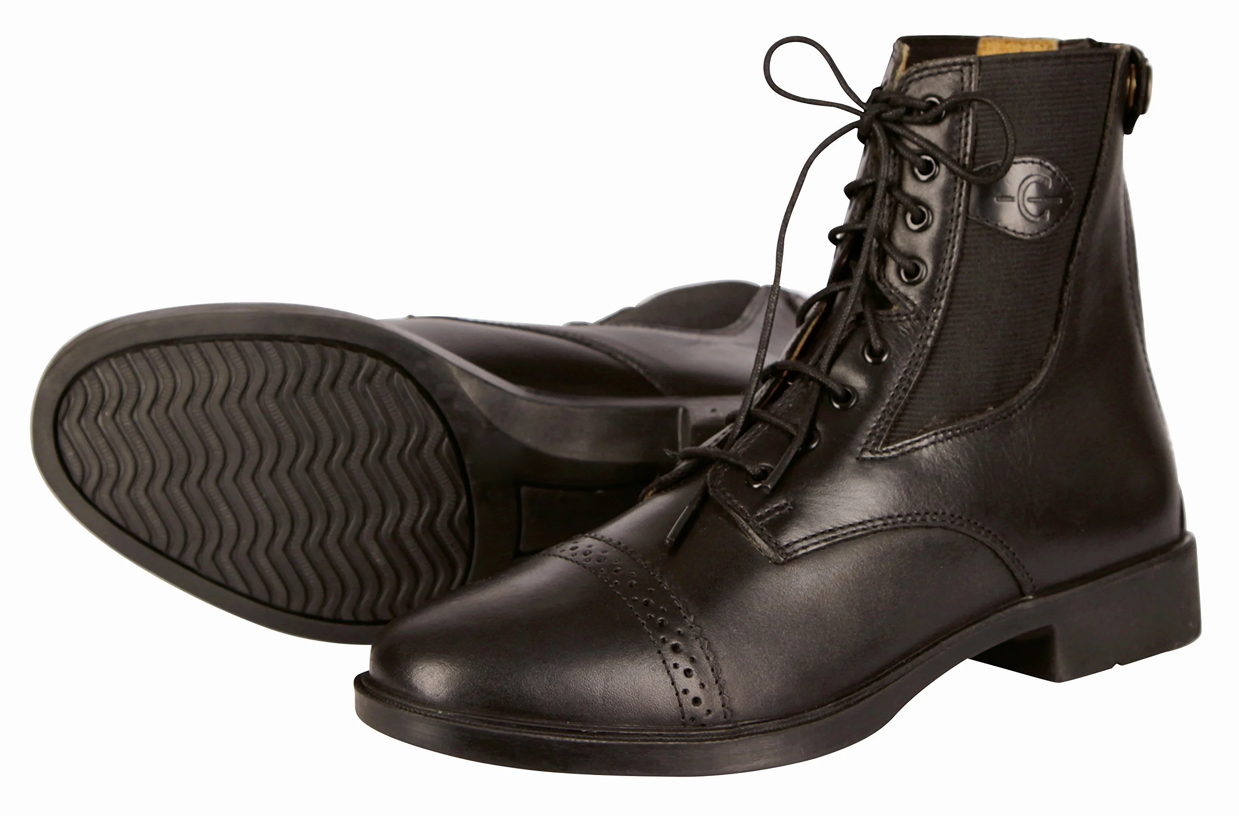 Kerbl Stivaletti stringati Monaco, Stivaletti in pelle per equitazione - Unisex adulti, Black, 45 EU
