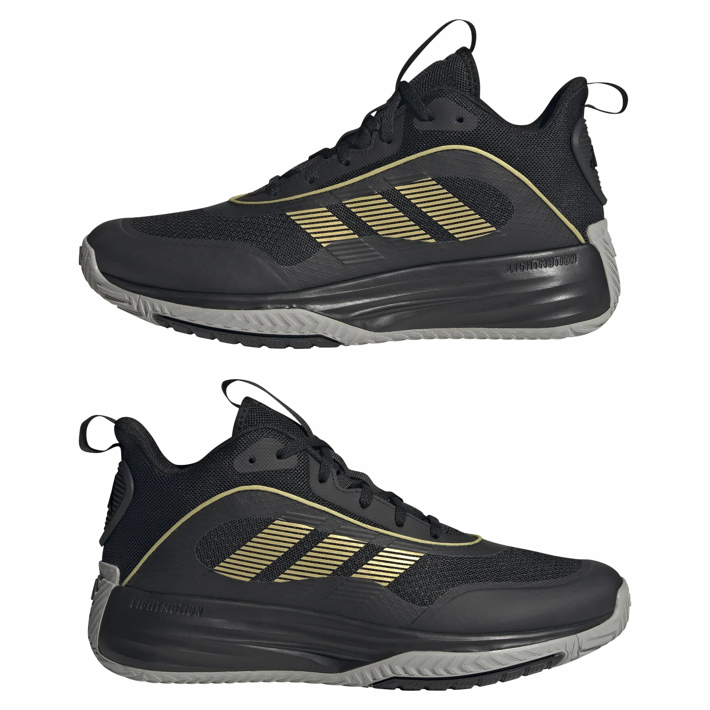 Adidas Uomo Own The Game 3 Shoes, Core Black/Gold Metallic/Mgh Solid Grey, 47 1/3 EU