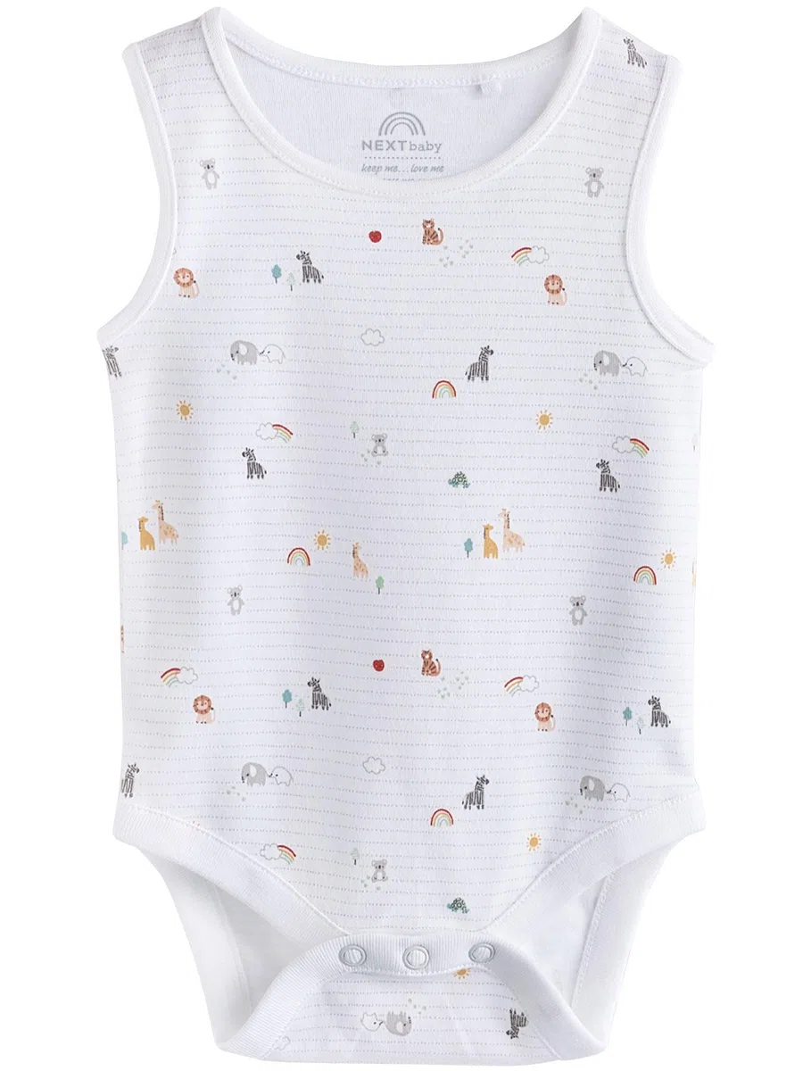 NEXT Unisex Bambino Confezione da 5 body a canotta per neonati