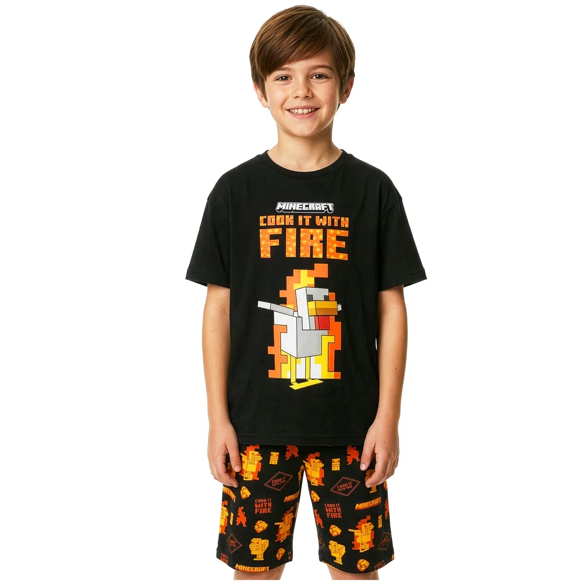 Minecraft Corto Pigiama Ragazzo, Confezione Multipla Morbido Pigiami Estivi Bambino con Maglietta e Pantaloncini, Abbigliamento Notte, Regalo Ragazzo