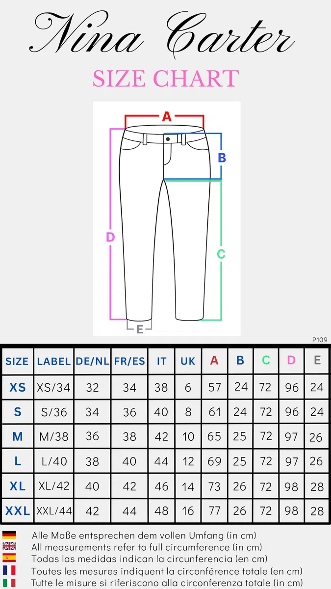 Nina Carter P109 Jeans da donna skinny Fit, a vita alta, slim