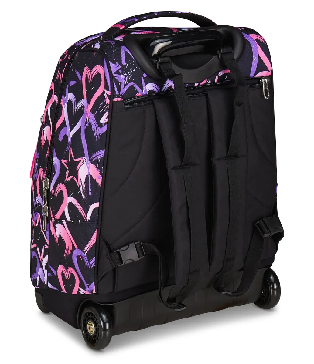 Seven Zaino Trolley, Scuola Elementare, Doppio Uso, Doppio Scomparto, Spallacci a Scomparsa, Bambina, Lovely Elements, rosa