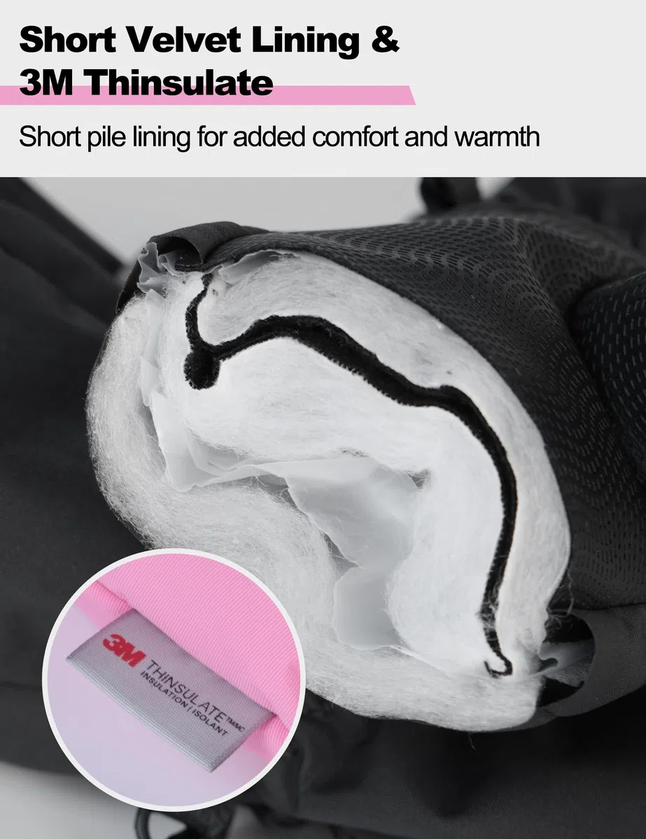 KUTOOK Guanti da Sci per Bambini 2-8 Anni Guanti Invernali Caldi Guanti Neve Bambina Guanti Impermeabili Bambino Termici per Slittino Snowboard Pattinaggio Ciclismo Corsa