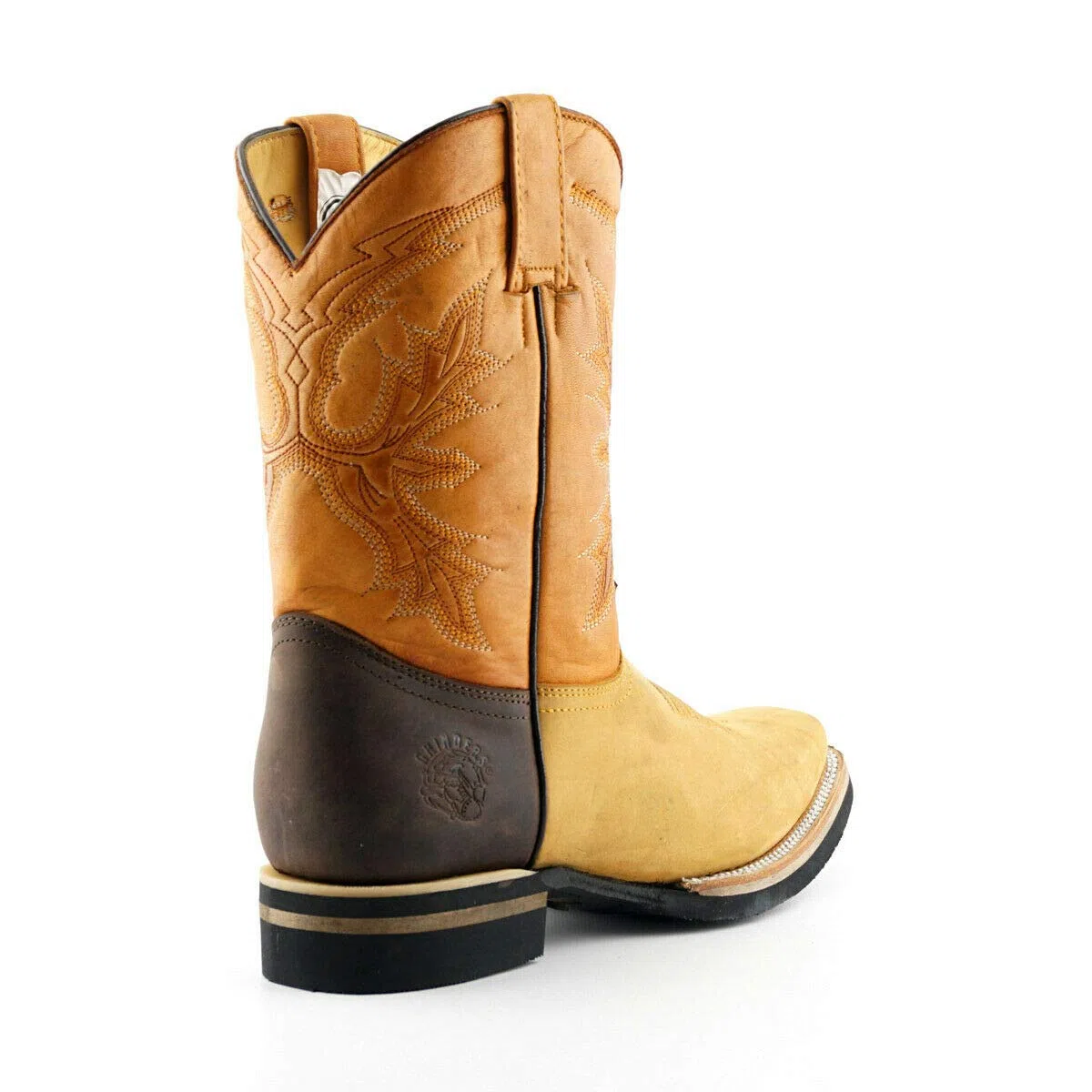 Grinders El Paso Stivali Unisex Altezza Polpaccio di Pelle Marrone Chiaro Stile Cowboy