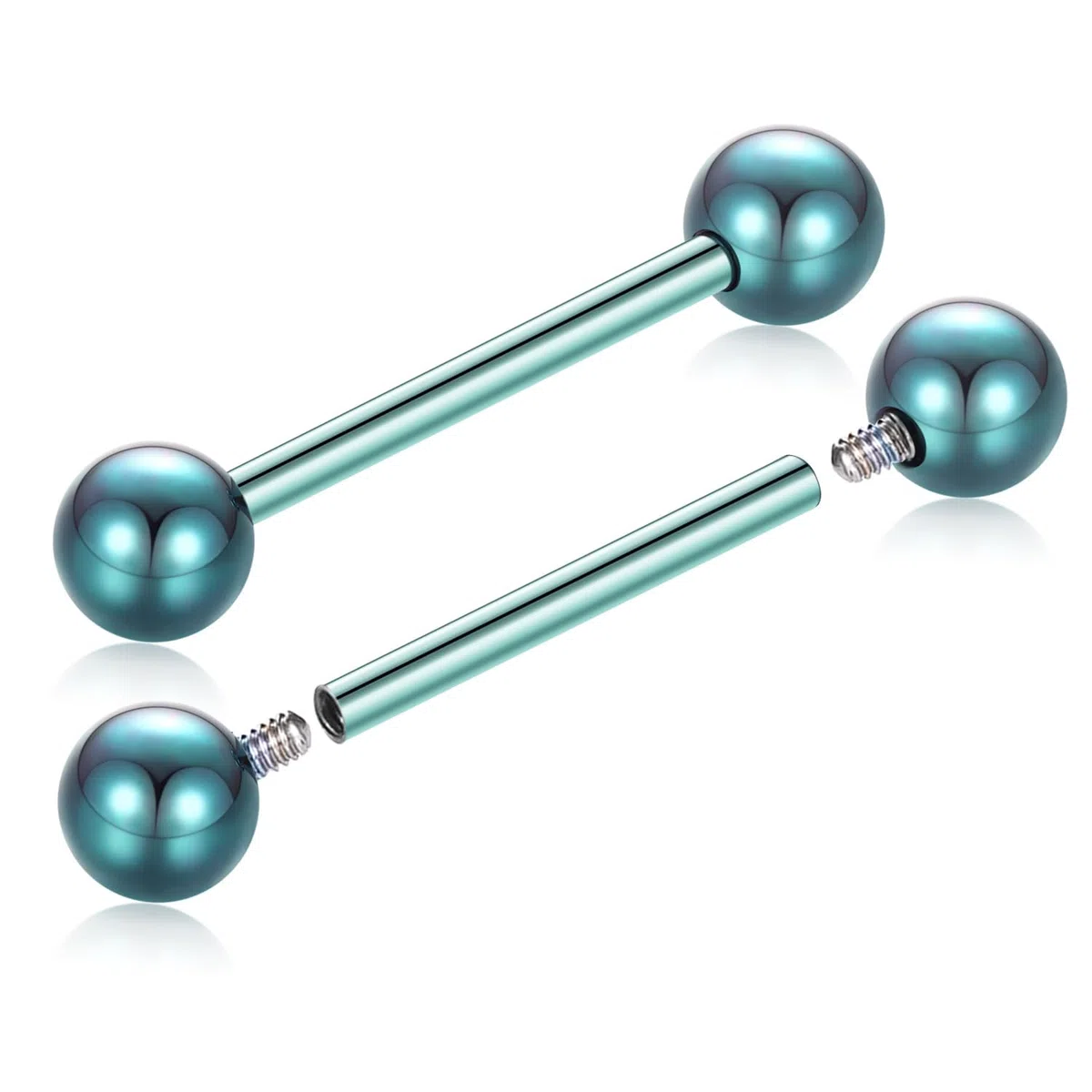 AROWRO Piercing per capezzolo in titanio G23, piercing per lingua, filettatura interna, piercing per lingua, piercing per lingua, ponte, gioielli