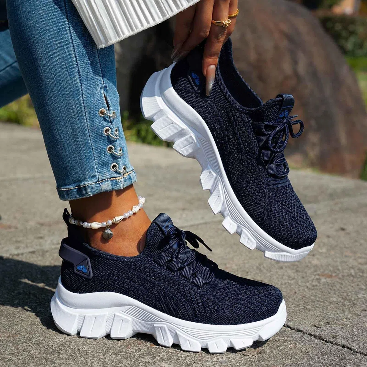 Scarpe Antinfortunistiche da Donna Senza Lacci, Leggere, Sportive, con Punta in Acciaio, Comode, Cuscino d'Aria, Traspiranti, Lavoro, Corsa, Running Shoes