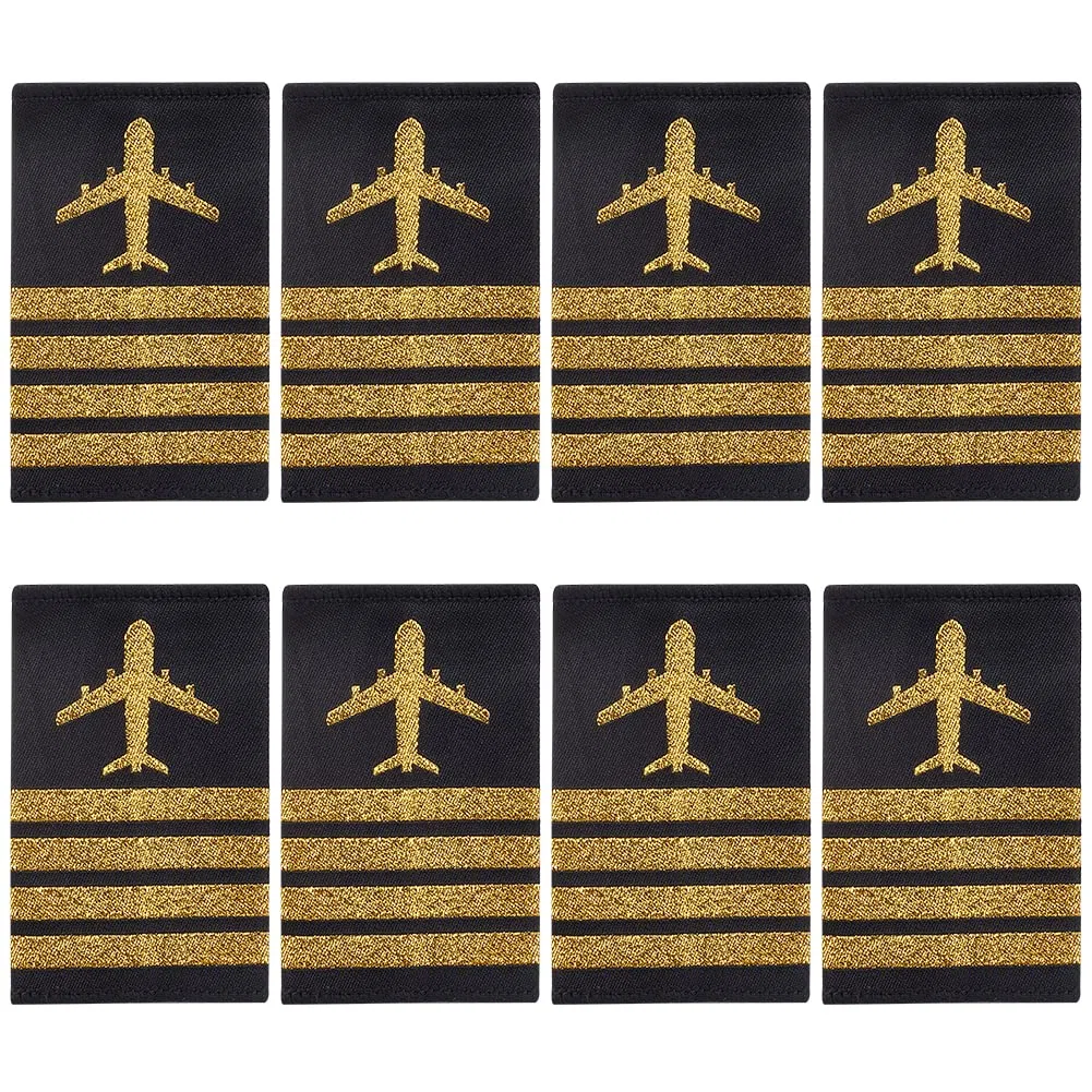 WEBEEDY 4 Paia di Spalline Uniformi per Capitano Pilota di Compagnia Aerea Spalline Uniformi Professionali Spalline Pilota aviatori Spalline