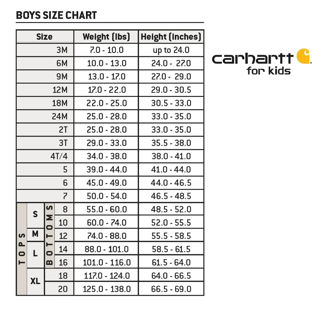 Carhartt Kid's CM8665 Washed Denim Bib Overall - Boys