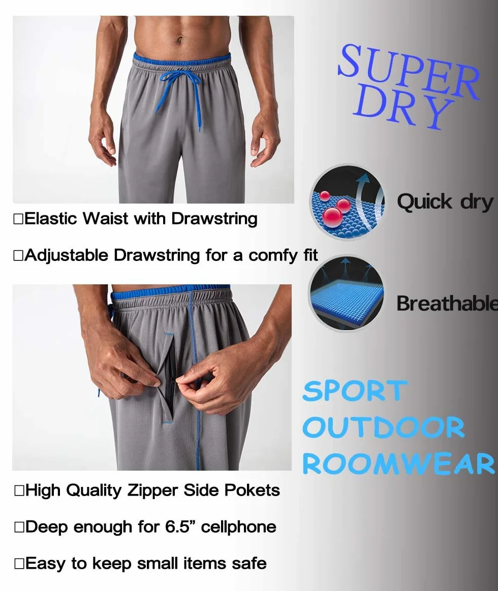 KEFITEVD Pantaloni Sportivi da Uomo Pantaloni Lunghi da Allenamento Pantaloni Sportivi Leggeri in Poliestere