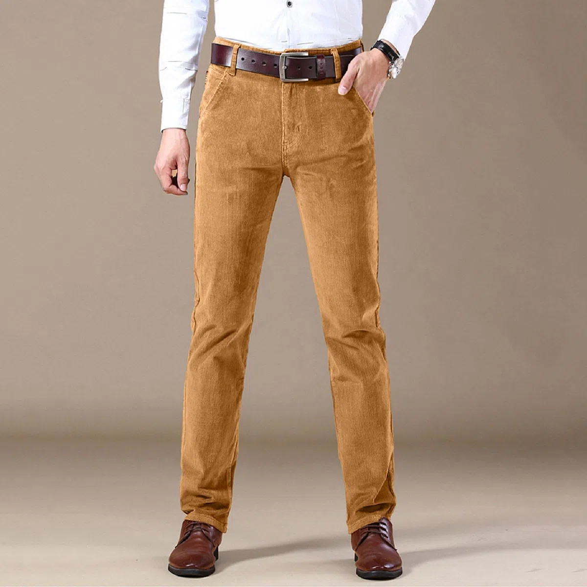 2026 - Pantaloni da uomo in velluto di velluto di velluto di velluto di velluto di velluto a coste, normali pantaloni per il tempo libero, gamba dritta, pantaloni per esterni da uomo invernali