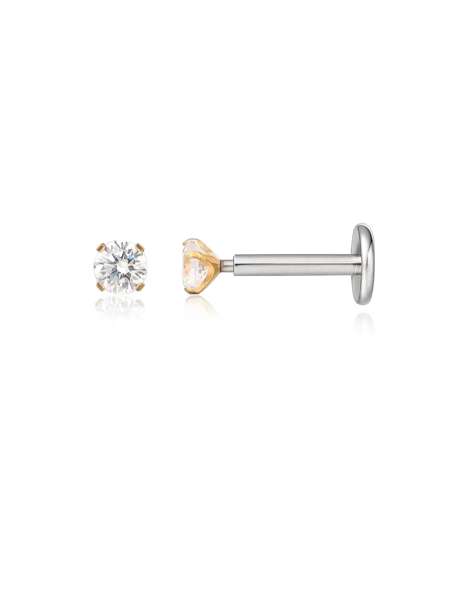 limerencia 18G Titanio Tragus Piercing, 2 Pezzi Medico Labbro Piercing Labret Plug Press Fit Senza Fili Ipoallergenico Helix Piercing Orecchio per Lingua Sopracciglio Labbro Septum Naso Piercing