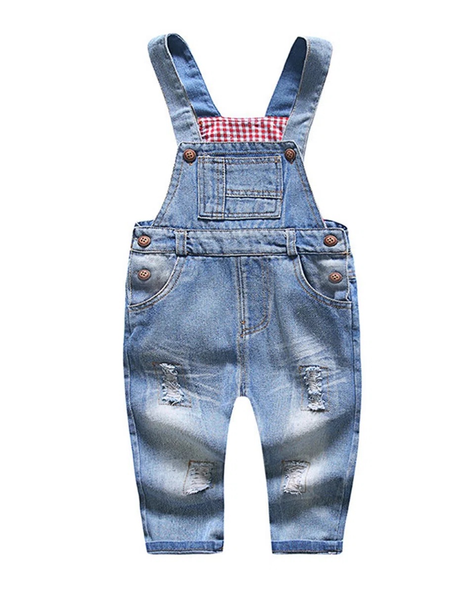 KIDSCOOL SPACE Salopette di Jeans Blu e Nera per Neonati e Bambini/Ragazze, Abbigliamento da Lavoro in Jeans