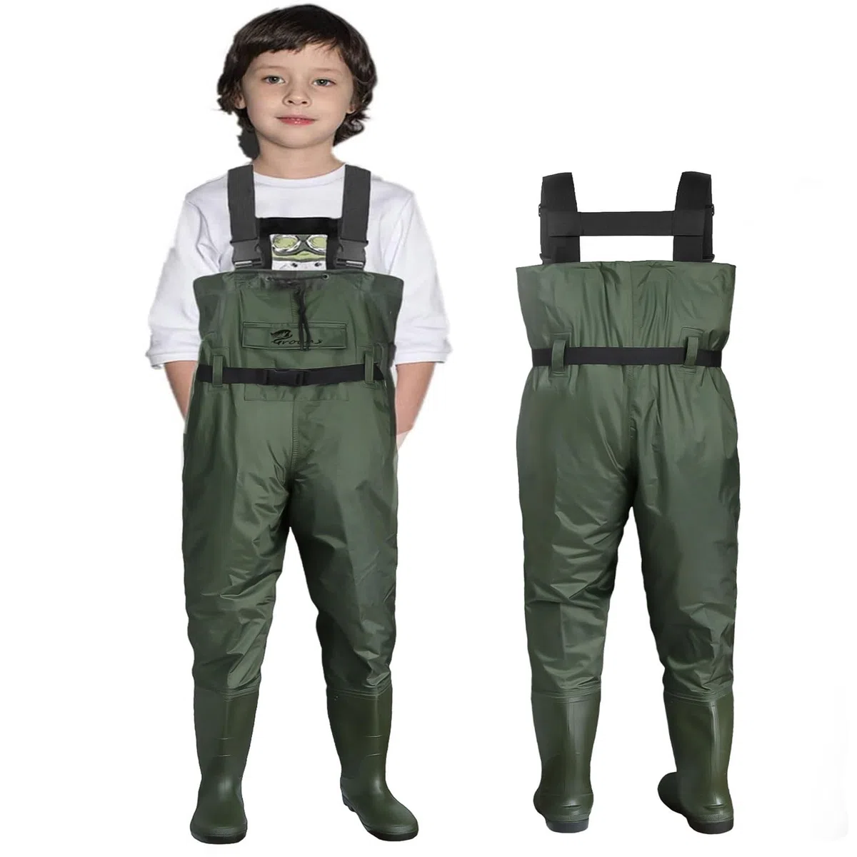 croch Pantaloni per bambini impermeabili con stivali di gomma – ideali per la pesca e le attività all'aperto