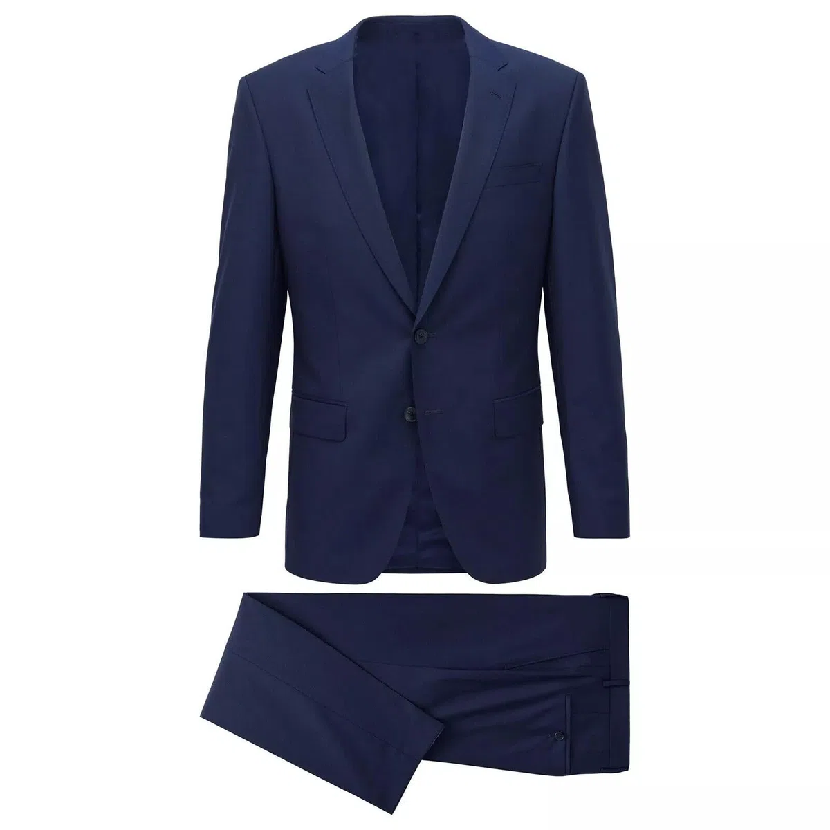 Abito da Uomo con Giacca e Pantalone Elegante Classico Tinta Unita Blu Nero 46 48 50 52 54 56 58 60