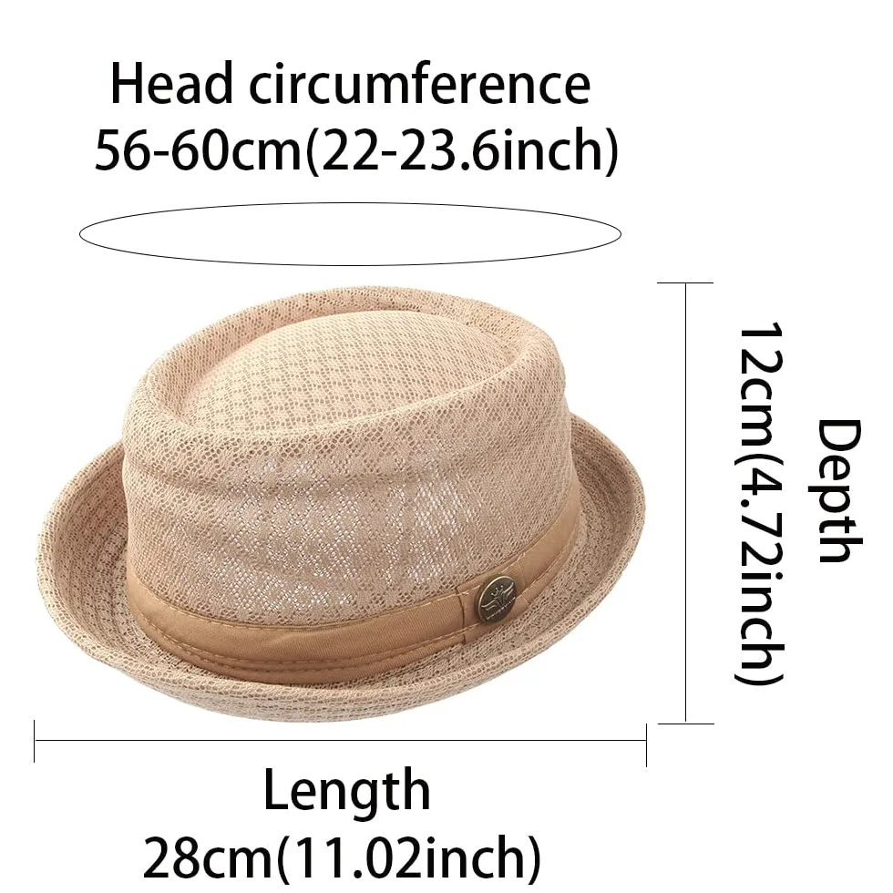 ZffXH Cappello Pork Pie Uomo Estivo, Pezzi Cappello Estivo A Rete Per Torta Di Maiale Fresco Raffreddamento Spiaggia Party Cap Boater Porkpie Breaking Bad Hat Costume Straw UK