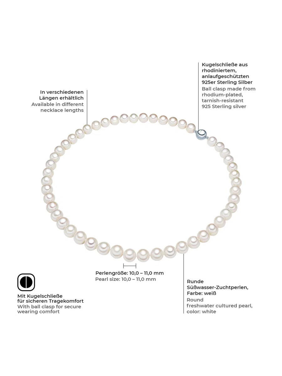 Valero Pearls Collana di perle da Donna in Argento Sterling