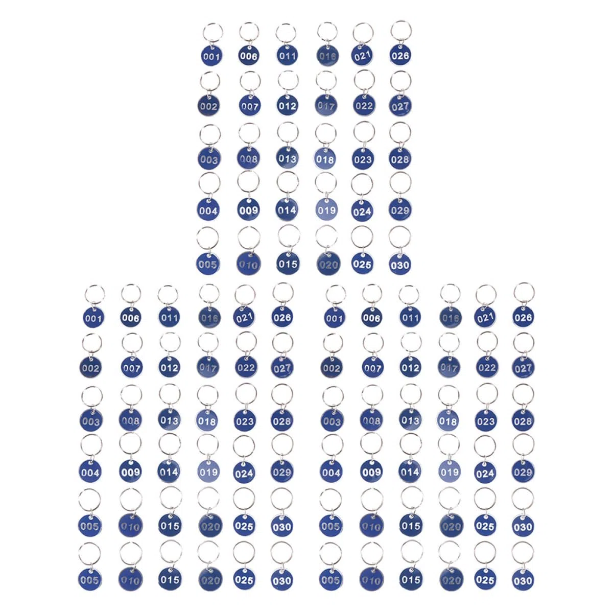 GALPADA Etichette Numeriche in Metallo Portachiavi, Set da 1 a 100 Targhette Numerate in Alluminio Resistenti per Identificazione Bagagli, Chiavi e Ufficio, Uso Domestico e Hotel