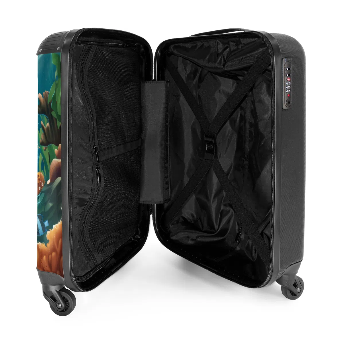 NoBoringSuitcases.com Valigia Personalizzabile Trolley Tartaruga - Blu (55x40x20 cm)