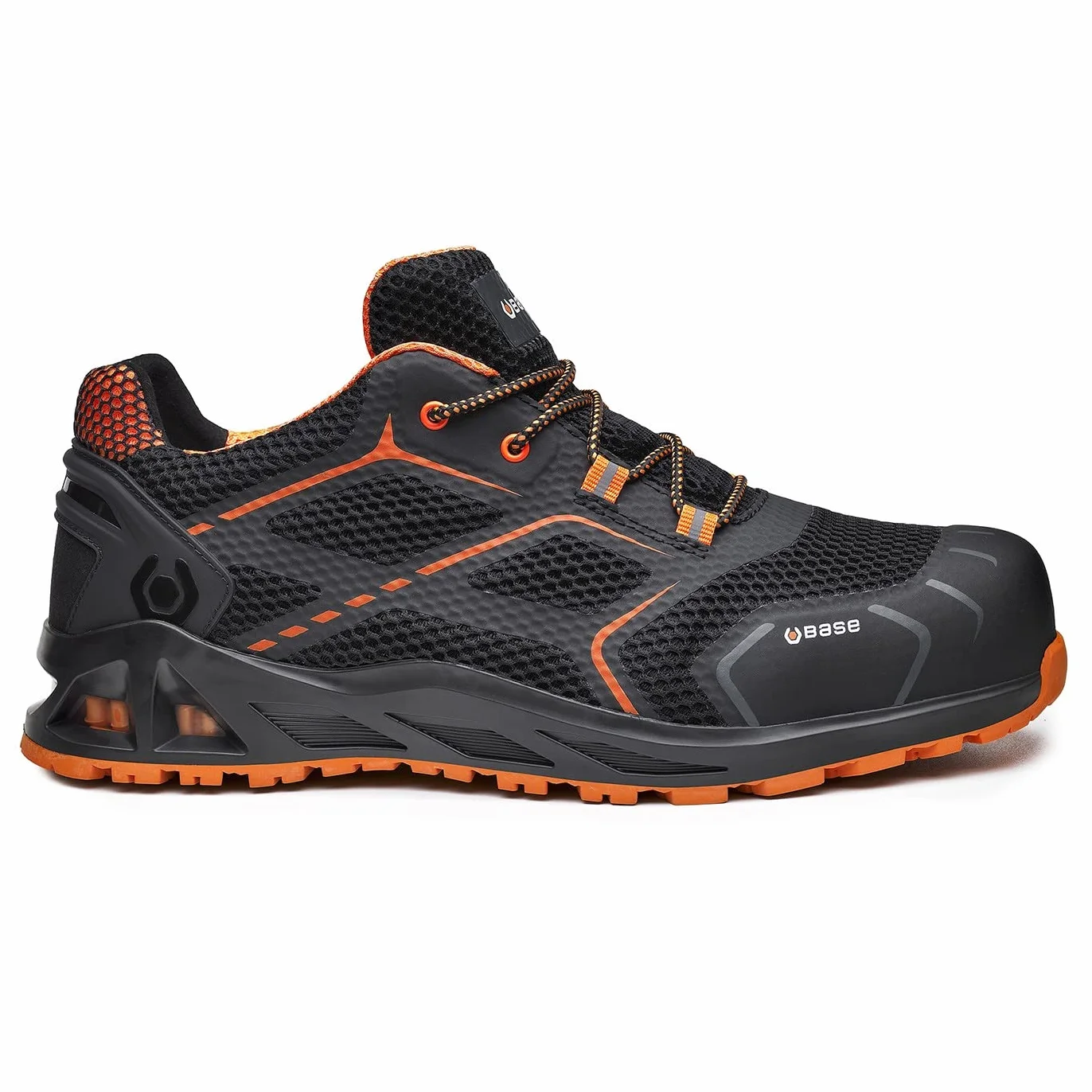Base Protection K-Step Scarpa Antinfortunistica, da Uomo e Donna, Nero/Arancione, Taglie 44