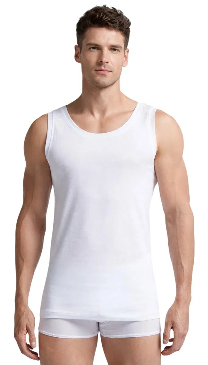 Liabel 3Pz Canottiere Uomo Cotone 100% - 3 Canotte Spalla Larga Bianche o Colorate in Premium Cotton - Vogatore Classico -